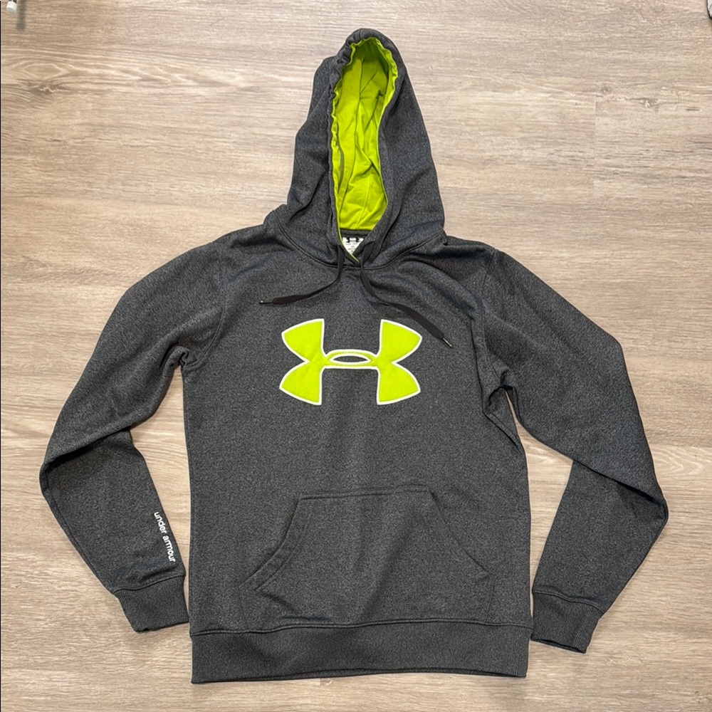 Under Armour Green and Gray Sweatshirt with Bold Logo